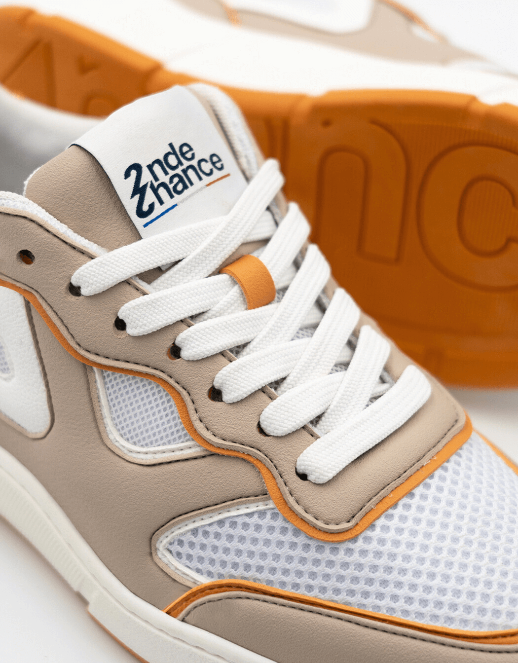 sneakers-neo-loopr3-2ndechance-camel-recyclees-recyclable-madeinfrance-dessus